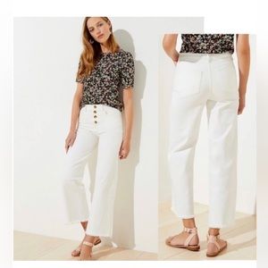 LOFT High Waisted, Wide Leg Crop Jean